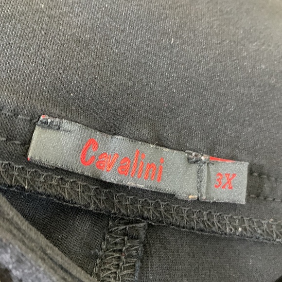 Cavalini Shorts Stretch Black Gold Buttons Size 3X - Picture 11 of 14